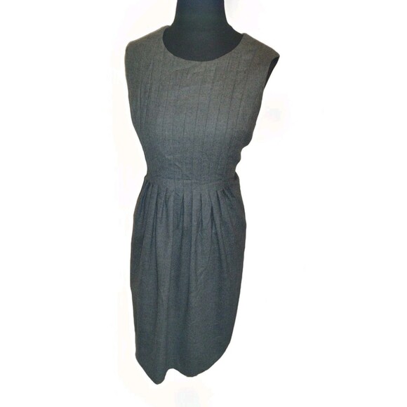 Banana Republic Women Wool Grey fitted sleeveless dress size 14 - Picture 2 of 11